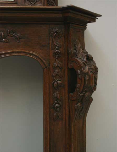 Oak fireplace with portrait of a gentleman-1