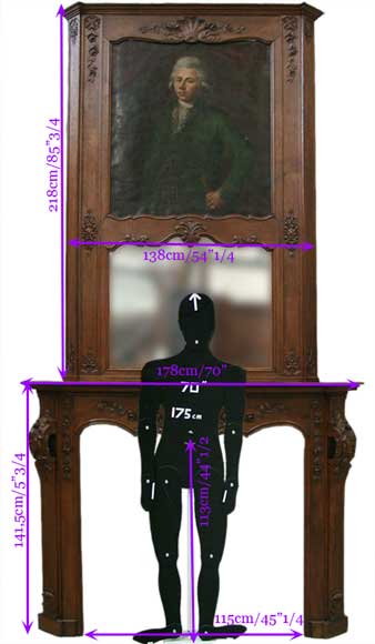 Oak fireplace with portrait of a gentleman-12