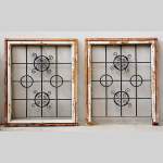 Pair of square wrought iron windows