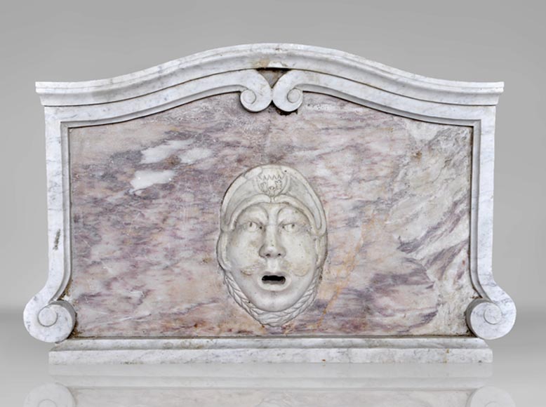 Fountain pediment in Carrara and Fleur de Pecher marbles-0