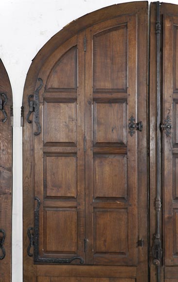 Important pair of doors in oak with flaps-4