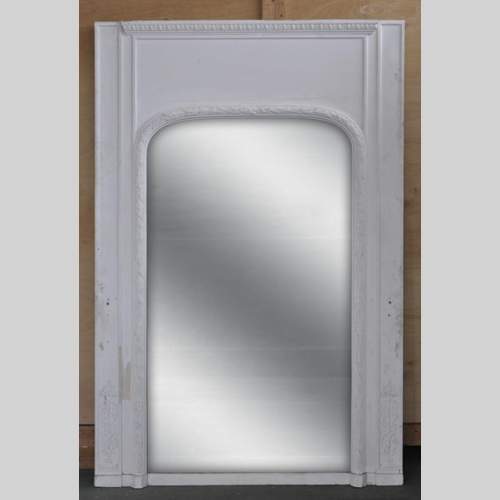 Antique Louis XVI style overmantel with a frieze of laurel and ovals