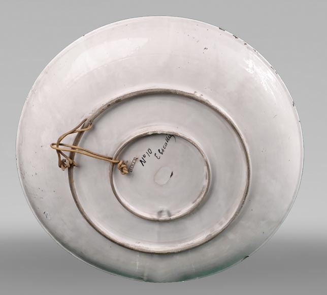 Théodore DECK (ceramist) and Éléonore ESCALLIER (painter), Ornamental Dish With Titmices-8