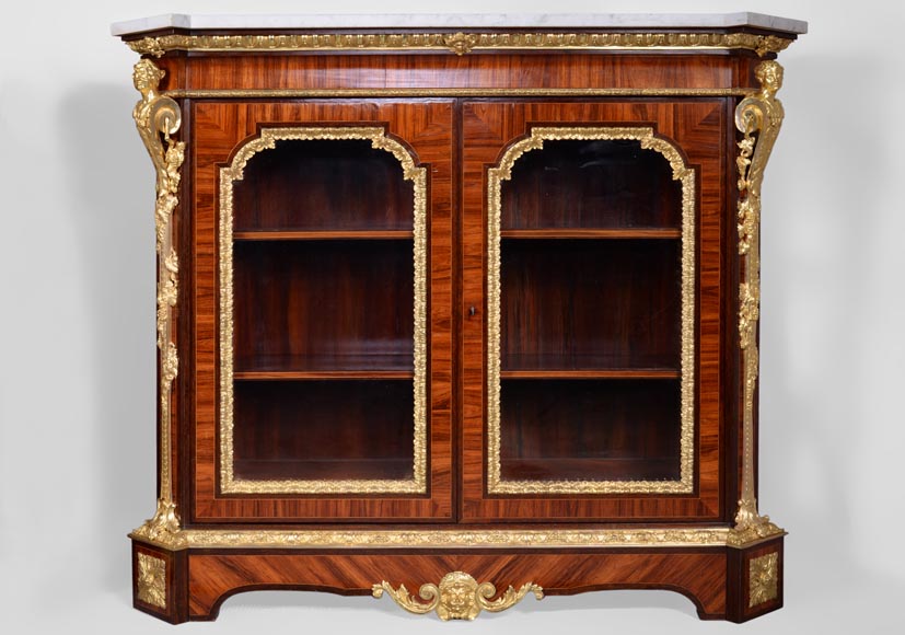 Georges Alphonse MONBRO (attributed to), Pair of low bookcases with bronze espagnolettes -1