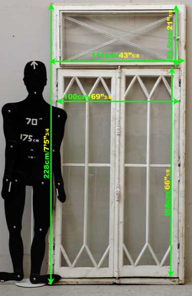 Restoration style wooden and glass double window -11