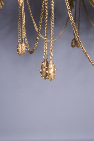 Jean-François-Théodore GECHTER (1795–1844) & Nicolas-Germain CHARPENTIER (1807–1864), Ensemble comprising a chandelier and a pair of wall sconces with standard and trophy holders-9