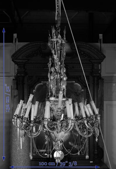 Jean-François-Théodore GECHTER (1795–1844) & Nicolas-Germain CHARPENTIER (1807–1864), Ensemble comprising a chandelier and a pair of wall sconces with standard and trophy holders-20