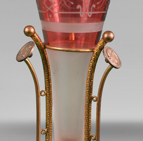 BACCARAT, Pair of Mounted Vases, circa 1878-4