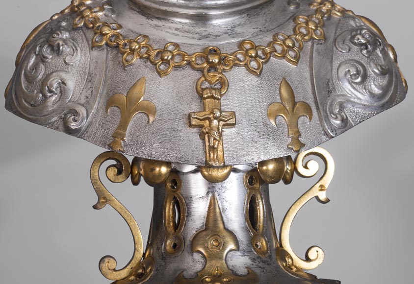 Carlo MAROCHETTI et Louis-Marie MORIS (attributed to), Troubadour-style Clock Set Carlo MAROCHETTI et Louis-Marie MORIS (attributed to), Troubadour-style Clock Set-3