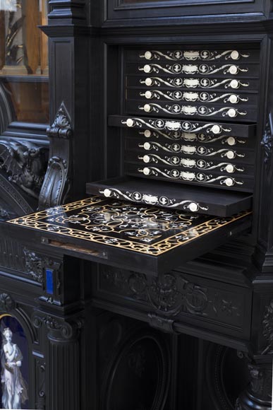 Henri LEMOINE, Maison LEMOINE, LEMARCHAND AND Edmond BÉRANGER, Exceptional Renaissance-style library 