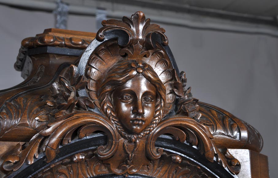 Mazarov (attributed to), Neo-Renaissance carved walnut cartel clock-2