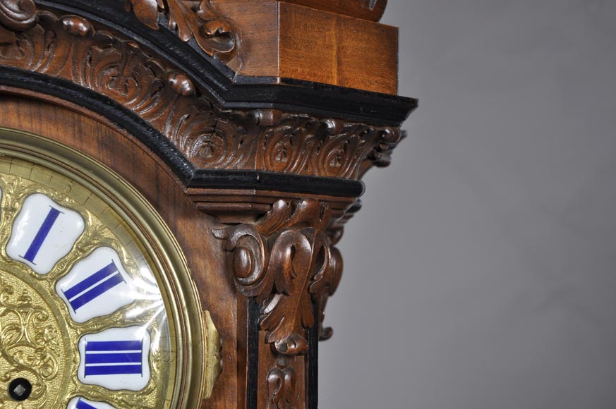 Mazarov (attributed to), Neo-Renaissance carved walnut cartel clock-4
