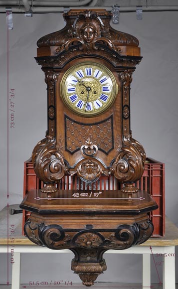 Mazarov (attributed to), Neo-Renaissance carved walnut cartel clock-6