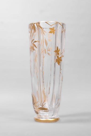 BACCARAT, Pair of Vases with Bamboo Decor, circa 1880-2