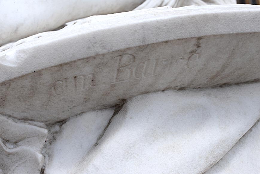 Splendid Statuary Carrara marble statue representing « Armida's dream » by Amand-Désiré-Honoré Barré, World's Fair of 1878-10