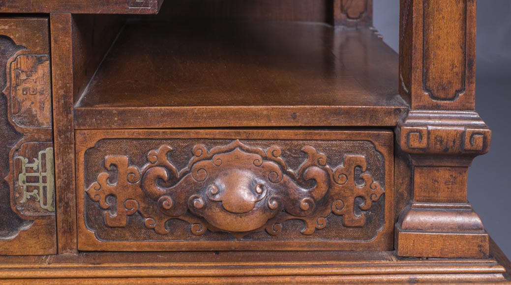 Cabinet with shelves inspired by the Far East-12