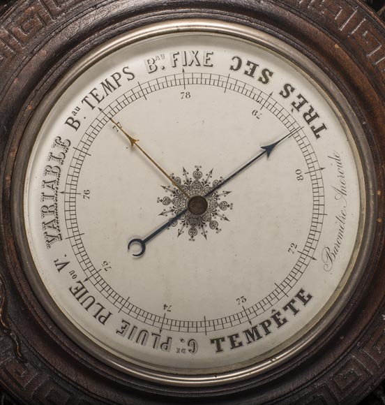 Japanese-style barometer with dragon and Foo dog decoration-1