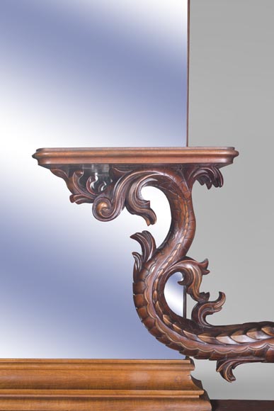 Maison des Bambous Alfred PERRET and Ernest VIBERT - Large Japanese-style cupboard and its mirror with dragons Maison des Bambous Alfred PERRET and Ernest VIBERT - Large Japanese-style cupboard and its mirror with dragons-4