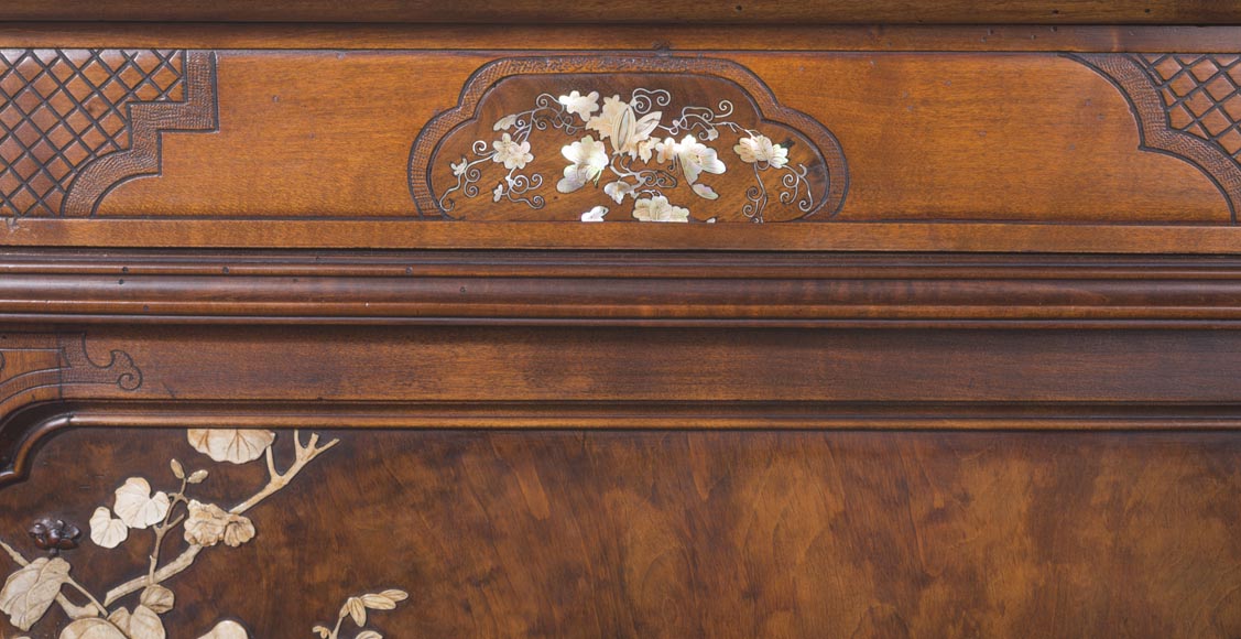 Maison des Bambous Alfred PERRET and Ernest VIBERT - Large Japanese-style cupboard and its mirror with dragons Maison des Bambous Alfred PERRET and Ernest VIBERT - Large Japanese-style cupboard and its mirror with dragons-13
