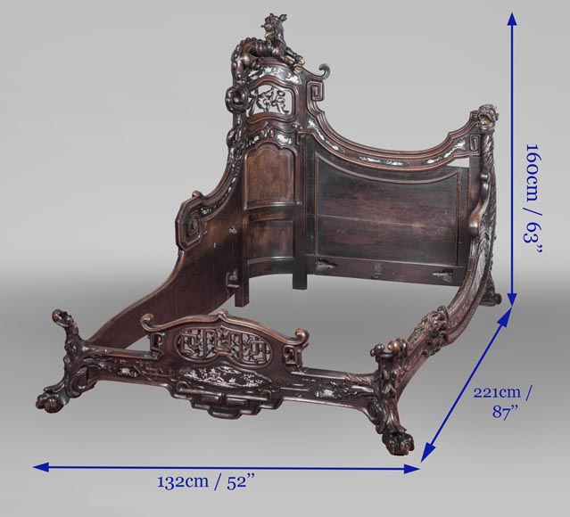 Japanese style asymmetrical bed-7