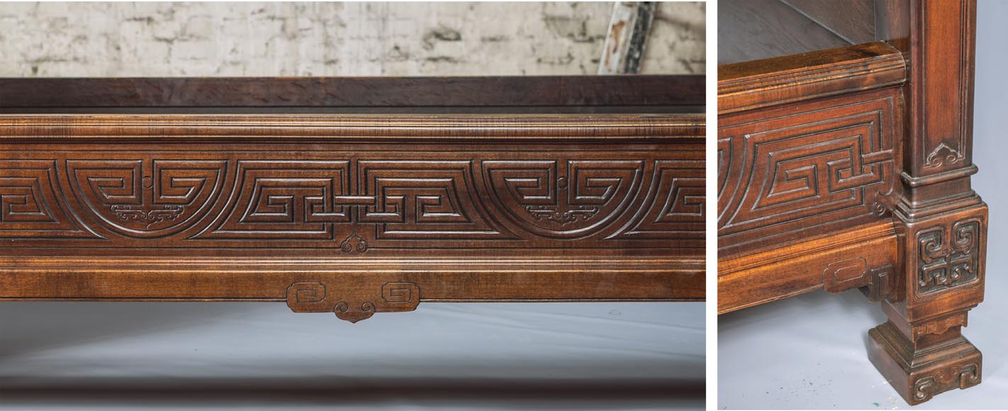 GABRIEL VIARDOT (attr. to) - Bedroom furniture composed of a wardrobe  and a bed in tinted sycamore-11