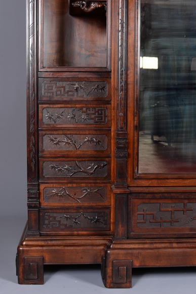 GABRIEL VIARDOT (attr. to) - Bedroom furniture composed of a wardrobe  and a bed in tinted sycamore-17