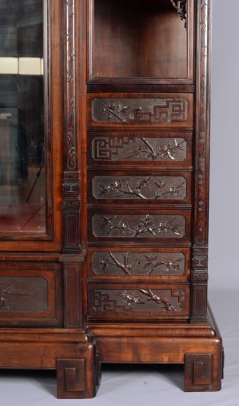 GABRIEL VIARDOT (attr. to) - Bedroom furniture composed of a wardrobe  and a bed in tinted sycamore-18