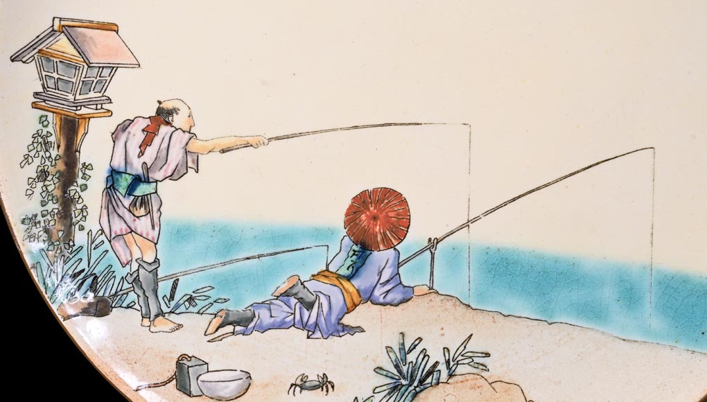 Manufacture Jules Vieillard & Cie, set of nine Japonist plates-6