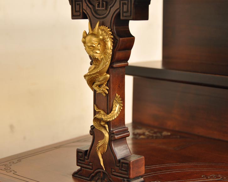 Gabriel Viardot (attributed to) - Japanese style table with gilded bronze decorations-4