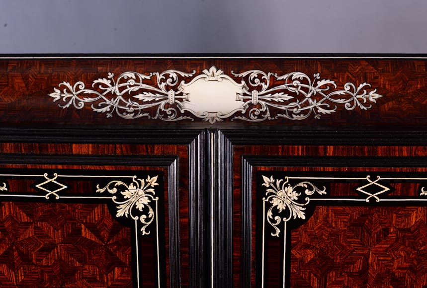 Maison SORMANI, Luxurious writing set in mahogany, ebony and ivory marquetry-1