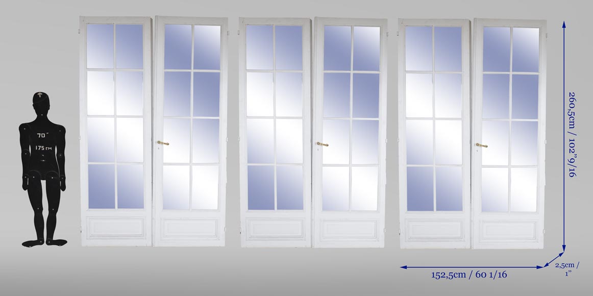 Set of three double doors with mirror -3