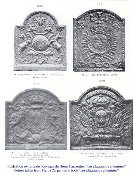 Modern fireback with French Arms and Roi-Soleil-6