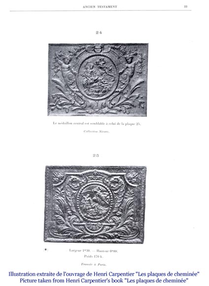 An antique fireback representing the Sacrifice of Isaac-6