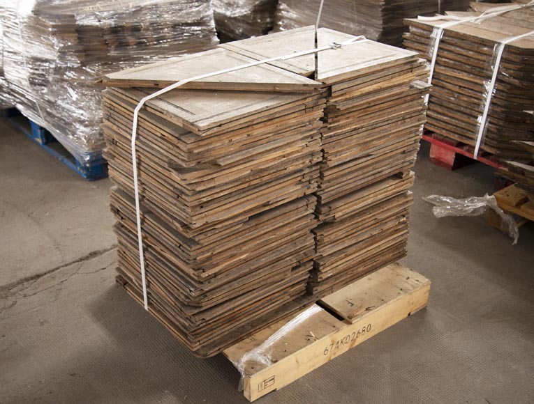 Lot of 7 m2 of square oak parquet panels-4