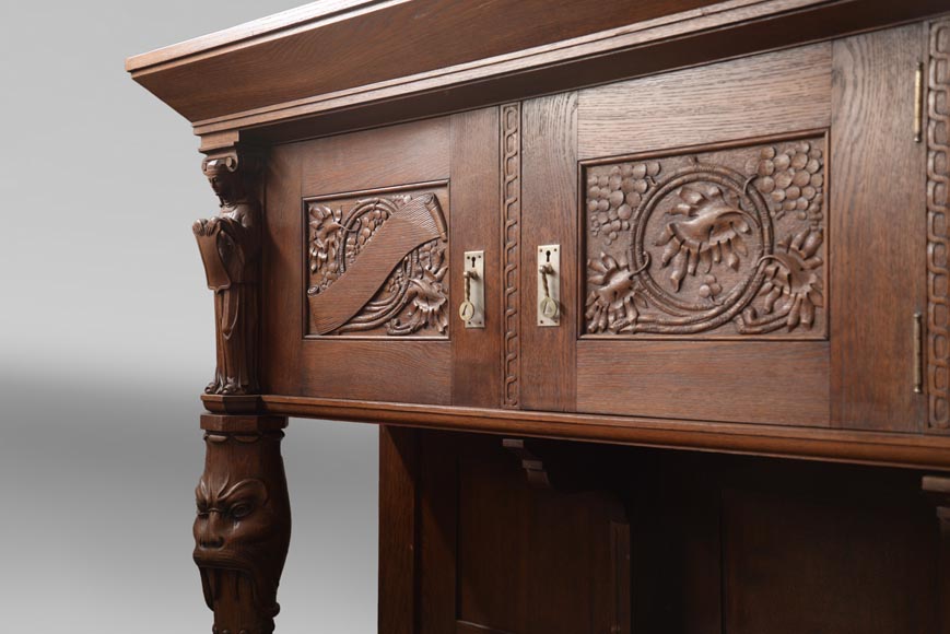 Oak dining room, decoration inspired by Nordic mythology-3