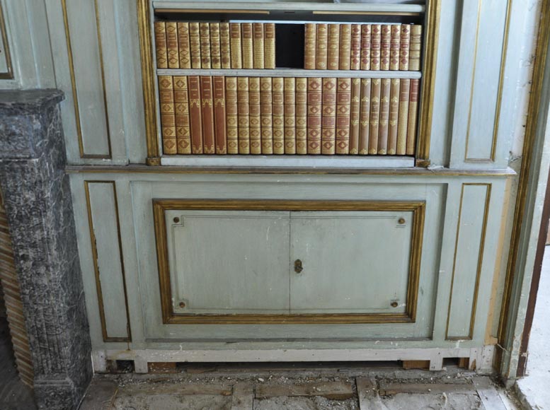 Louis XVI style paneled room comprising a Louis XVI period mantel and its trumeau-4