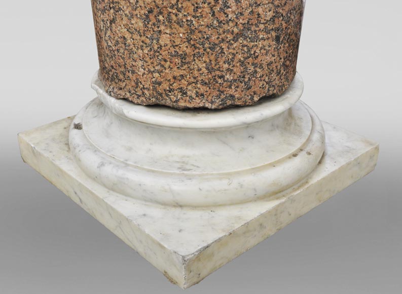 Pair of antique granite columns-8