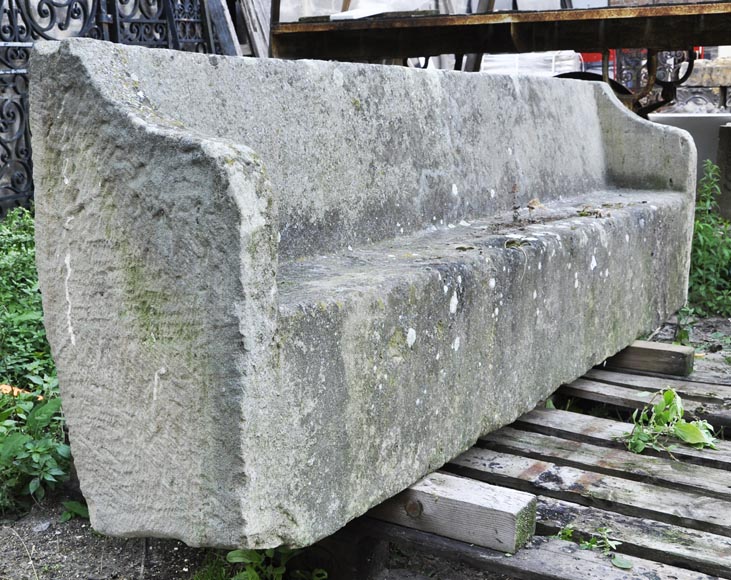 Antique stone garden bench-4