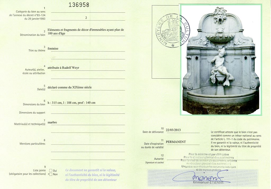 Export certificate