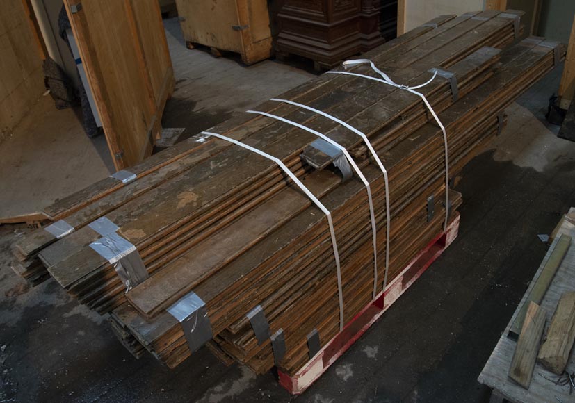 Lot of about 28 m2 of linear oak parquet flooring-0