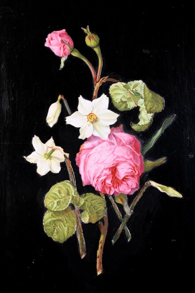 Julien-Nicolas RIVART, two porcelain marquetry panels on wood-2