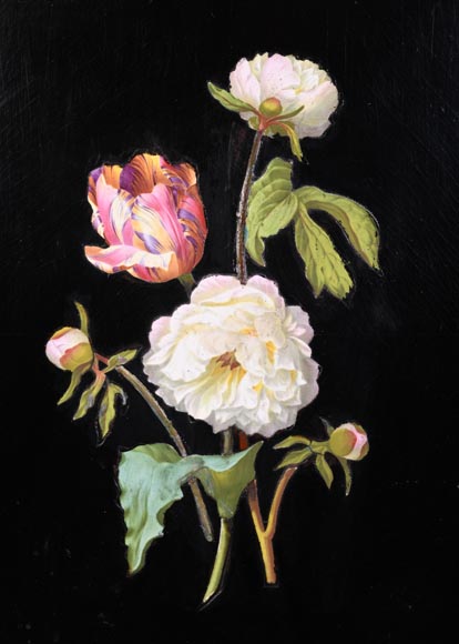 Julien-Nicolas RIVART, two porcelain marquetry panels on wood-7