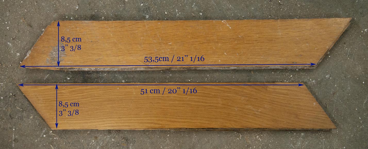 Lot of about 19 m2 of antique Point de Hongrie oak parquet flooring-11