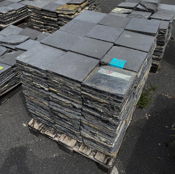 Lot of approximately 14 m² of antique Belgian bluestone floor tiles Lot of approximately 14 m² of antique Belgian bluestone floor tiles-5