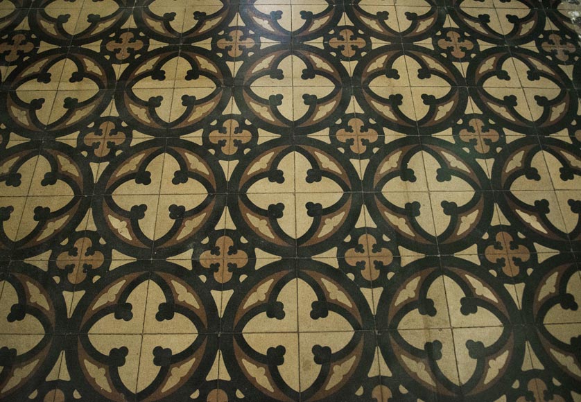 Old cement tile floor-3