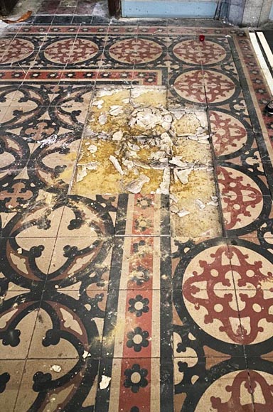 Old cement tile floor-6