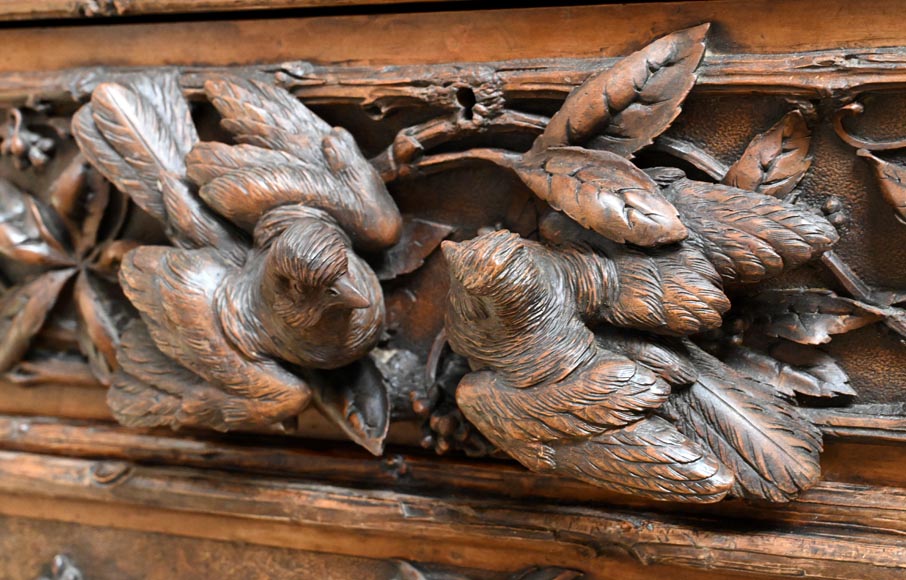 TAHAN (attributed to) — Large carved walnut armoire with mirror and naturalist decoration TAHAN (attributed to) — Large carved walnut armoire with mirror and naturalist decoration-9