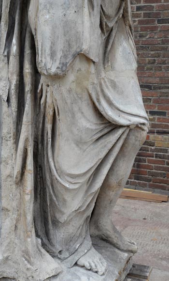 French School, Impressive stone sculpture of a feminine allegory, End of the 18th century-14