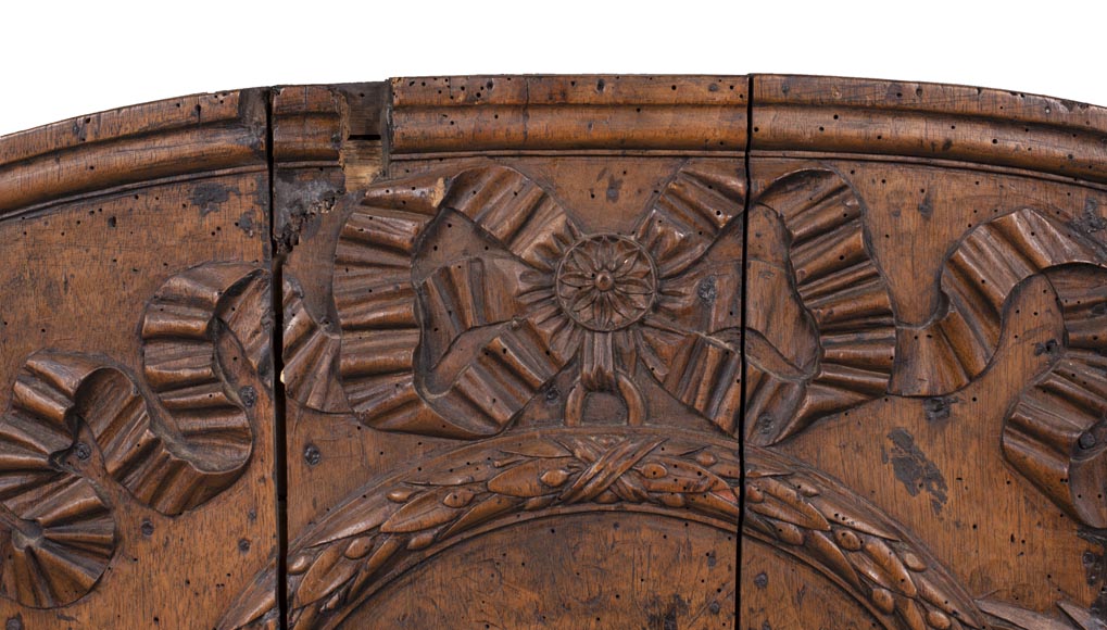 Louis XVI period walnut fireback matrix-1