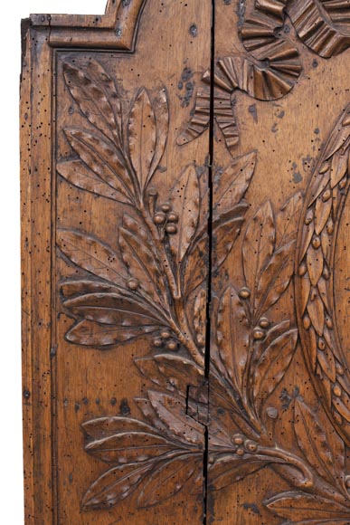 Louis XVI period walnut fireback matrix-2